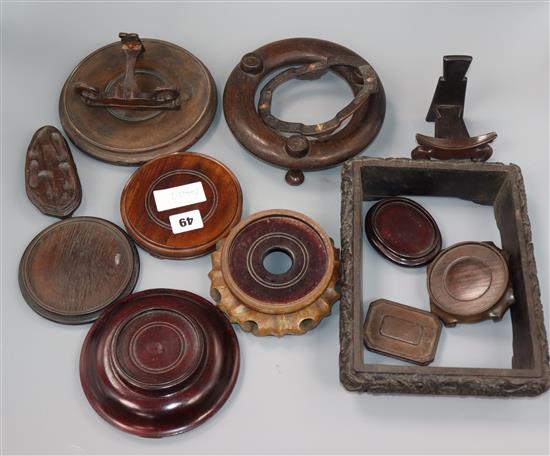 A group of Chinese and Japanese wood stands